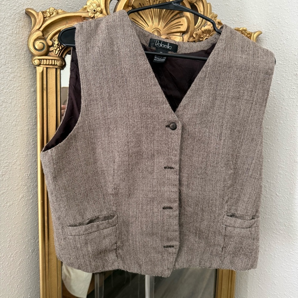 Rafaela Vintage Wool Plaid Suit Vest